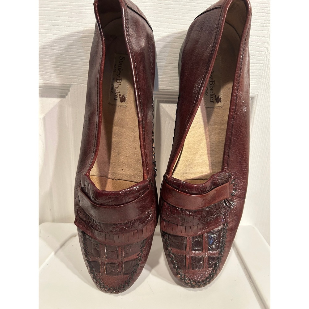 Stanley Blacker Italy Penny Loafer Men's Size 13 Brown Kiltie